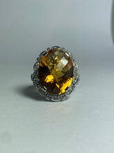 Citrine with CZ in Sterling Silver