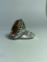 Citrine with CZ in Sterling Silver