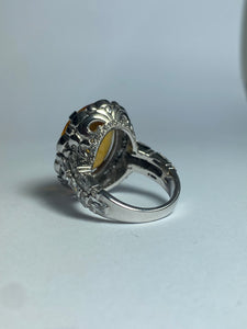 Citrine with CZ in Sterling Silver