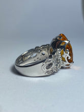 Citrine with CZ in Sterling Silver