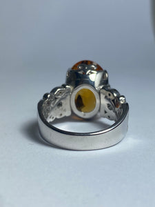 Citrine with CZ in Sterling Silver