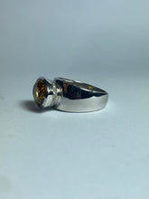 Citrine with CZ Ring in Sterling Silver