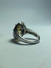Citrine Ring with CZ in Sterling Silver