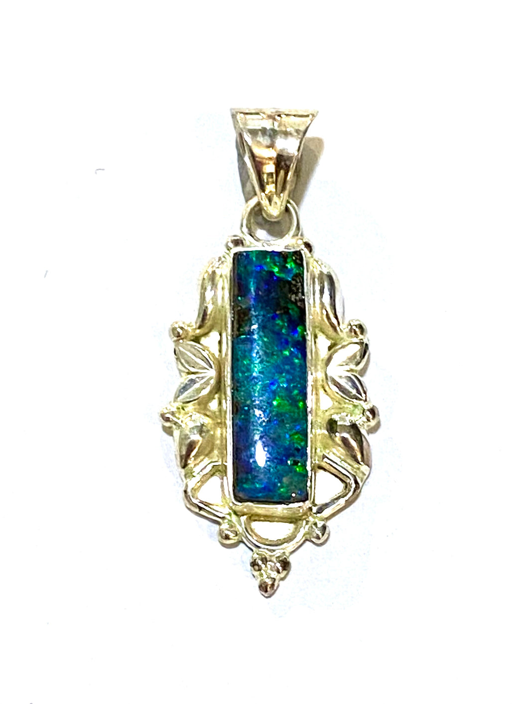 Long Rectangular Opal Pendant