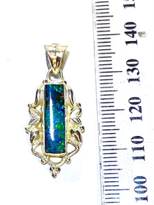 Long Rectangular Opal Pendant