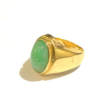 18ct Yellow Gold Jadeite Cabochon Signet Ring