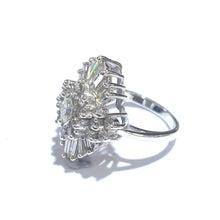 14ct White Gold 2ctw Diamond Baguette Cluster Ring