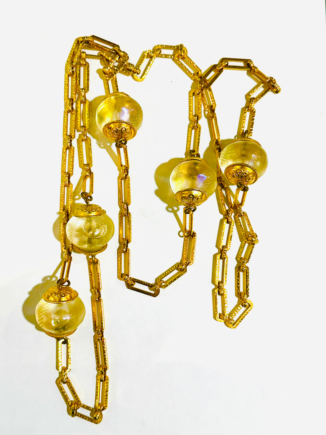 18ct Gold Plated Paper Clip Chain Lantern Necklace