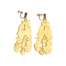 9ct Yellow Gold Carved Ivory Screw On Earrings