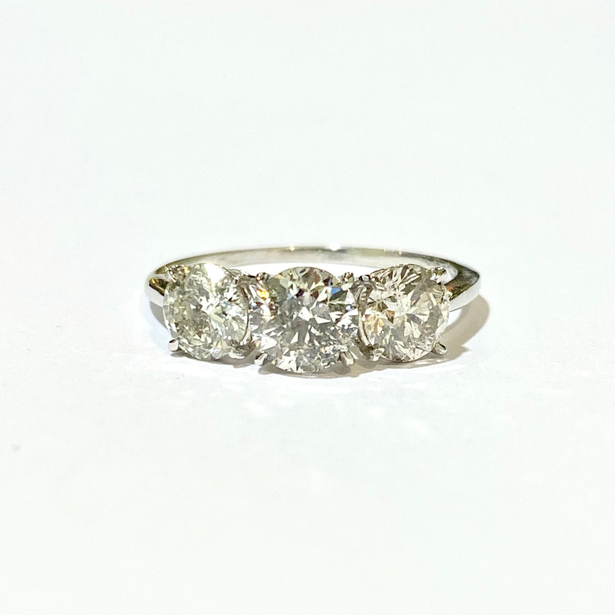 9ct White Gold 1.7ctw Diamond Trilogy Ring