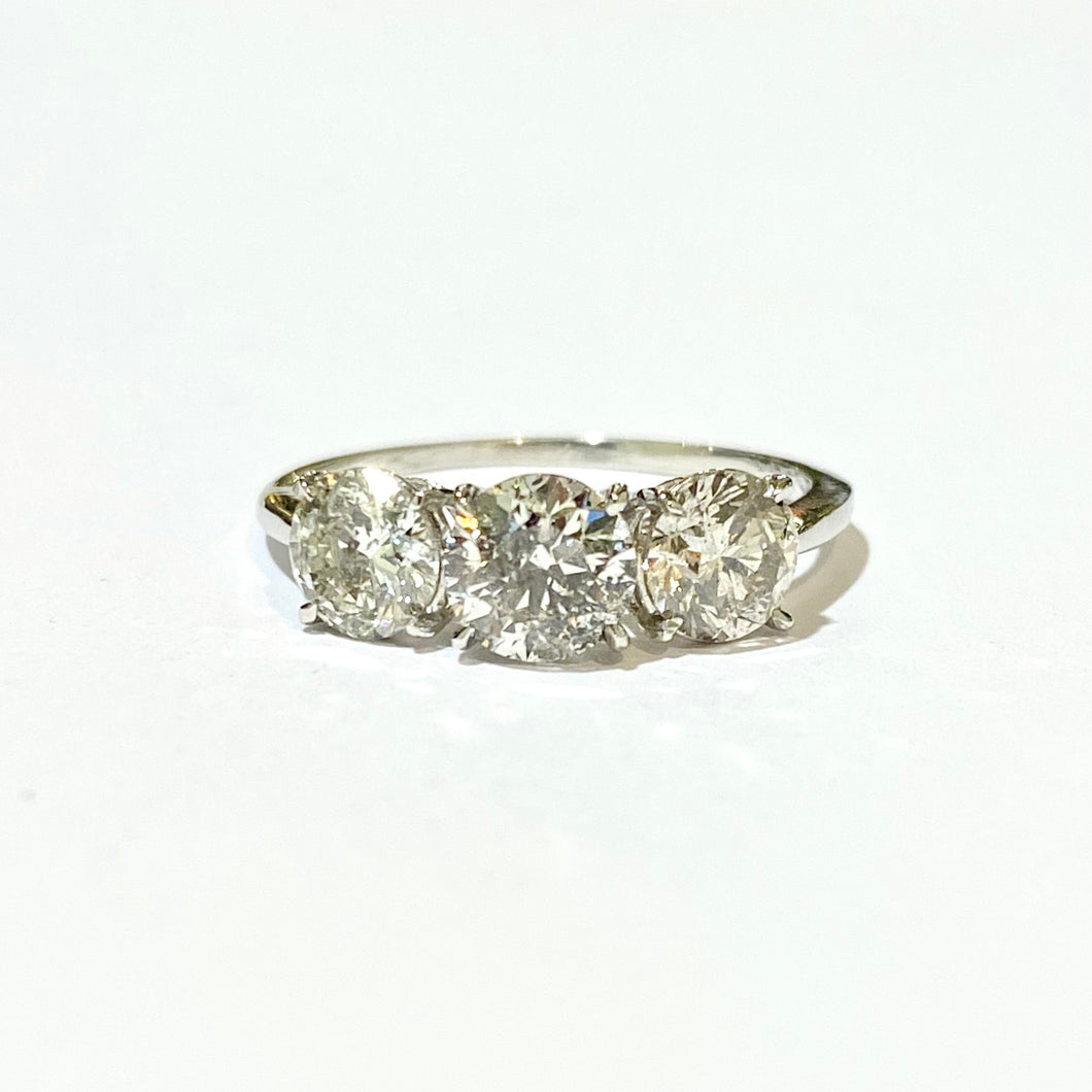 9ct White Gold 1.7ctw Diamond Trilogy Ring