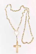 Mother of Pearl Carved Rosary Bead Necklace