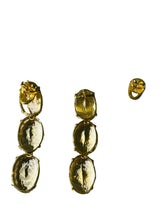 Citrine Sterling Silver Gold Plate Stud Earrings