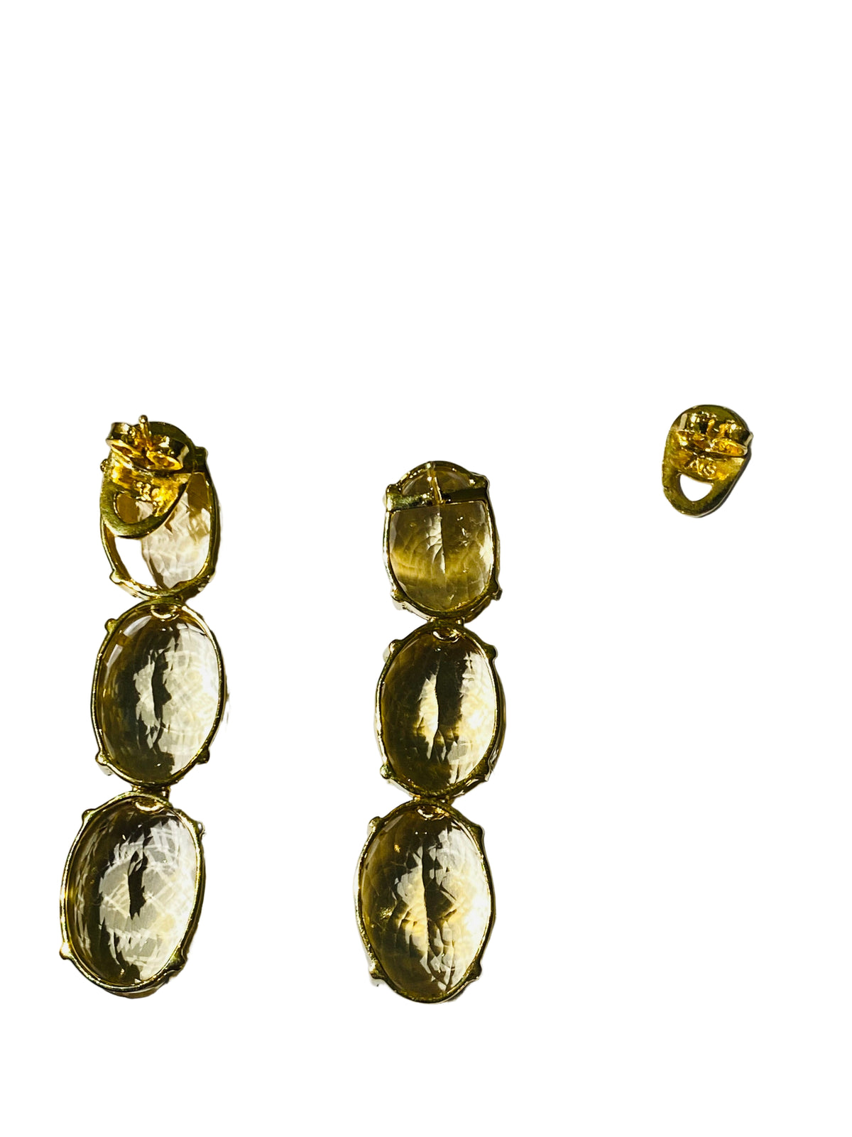 Citrine Sterling Silver Gold Plate Stud Earrings