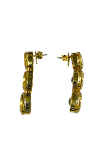 Citrine Sterling Silver Gold Plate Stud Earrings