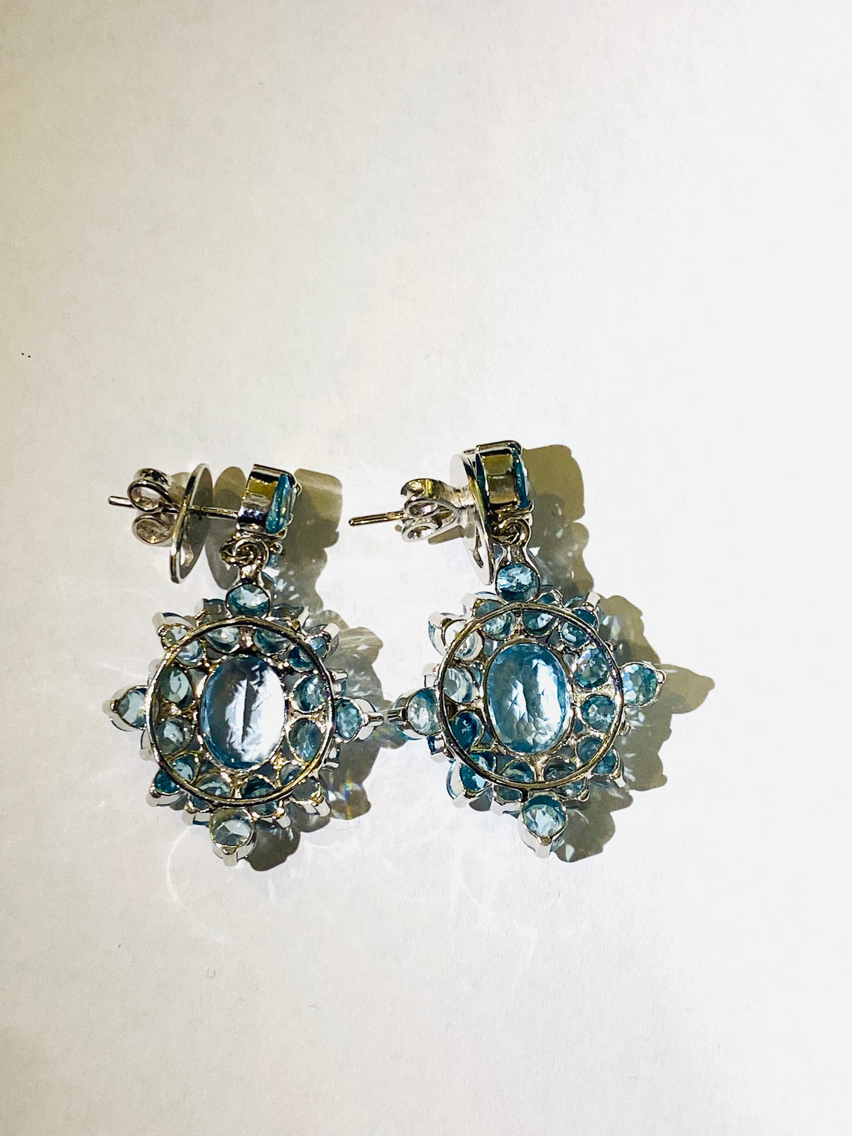 Blue Topaz Sterling Silver Stud Earrings