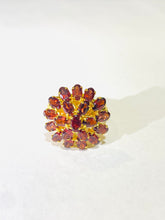 Garnet Sterling Silver Yellow Gold Plate Ring