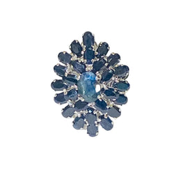 Sterling Silver Natural Blue Sapphire Ring