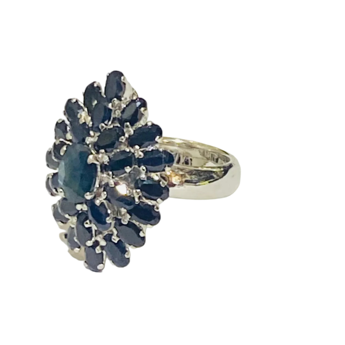 Sterling Silver Natural Blue Sapphire Ring