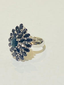 Sterling Silver Natural Blue Sapphire Ring