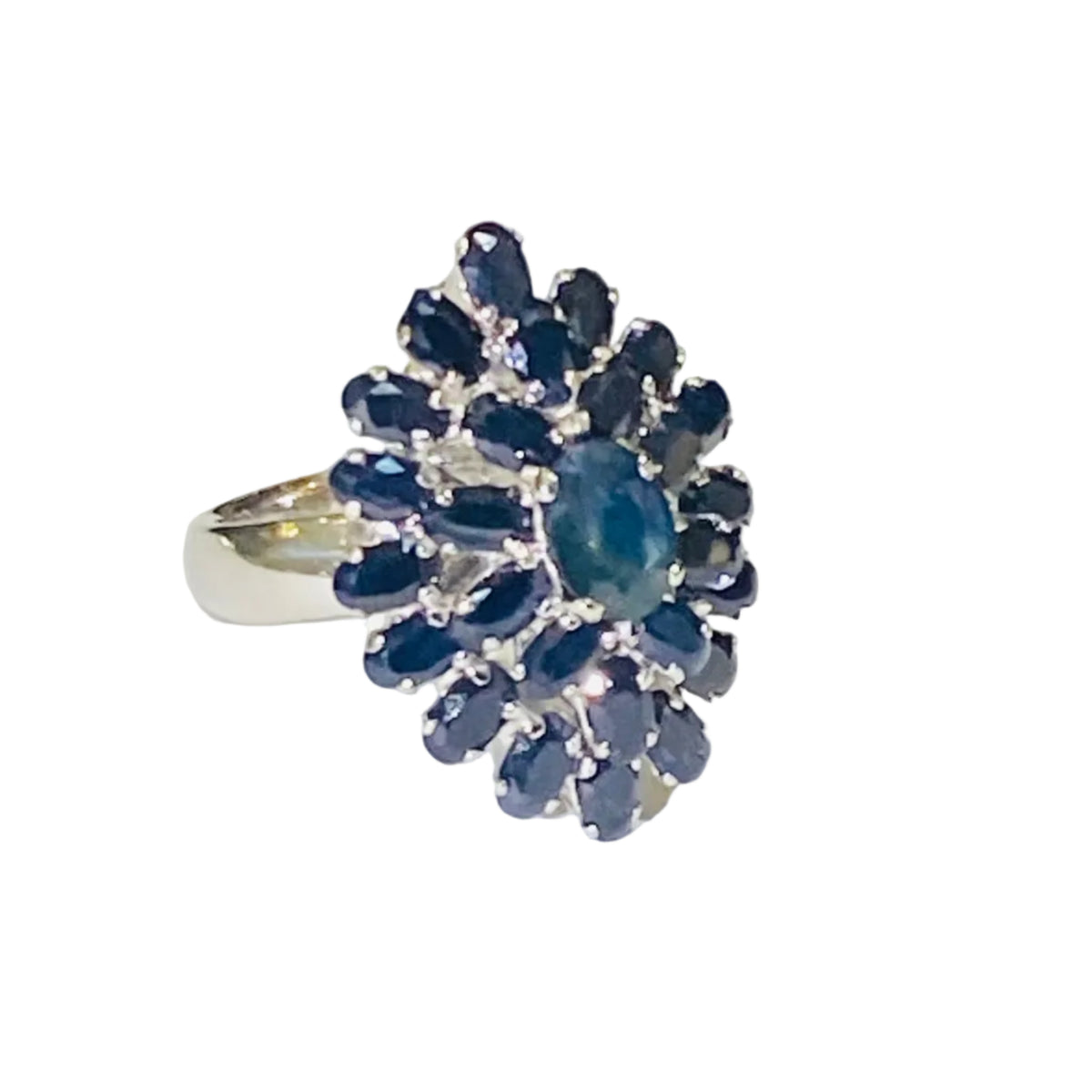 Sterling Silver Natural Blue Sapphire Ring