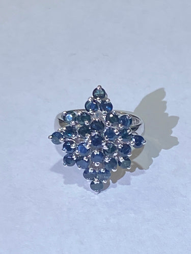 Natural Blue Sapphire Ring Sterling SilverRing