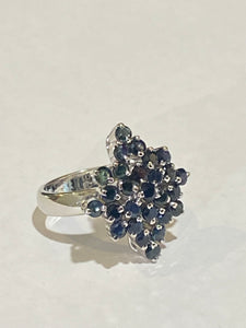 Natural Blue Sapphire Ring Sterling SilverRing