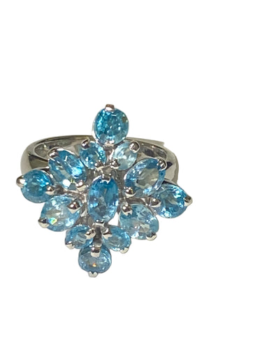Blue Topaz Ring Sterling Silver