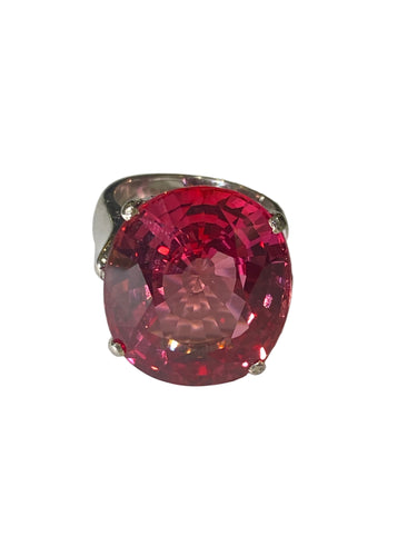 Red CZ Ring in Sterling Silver