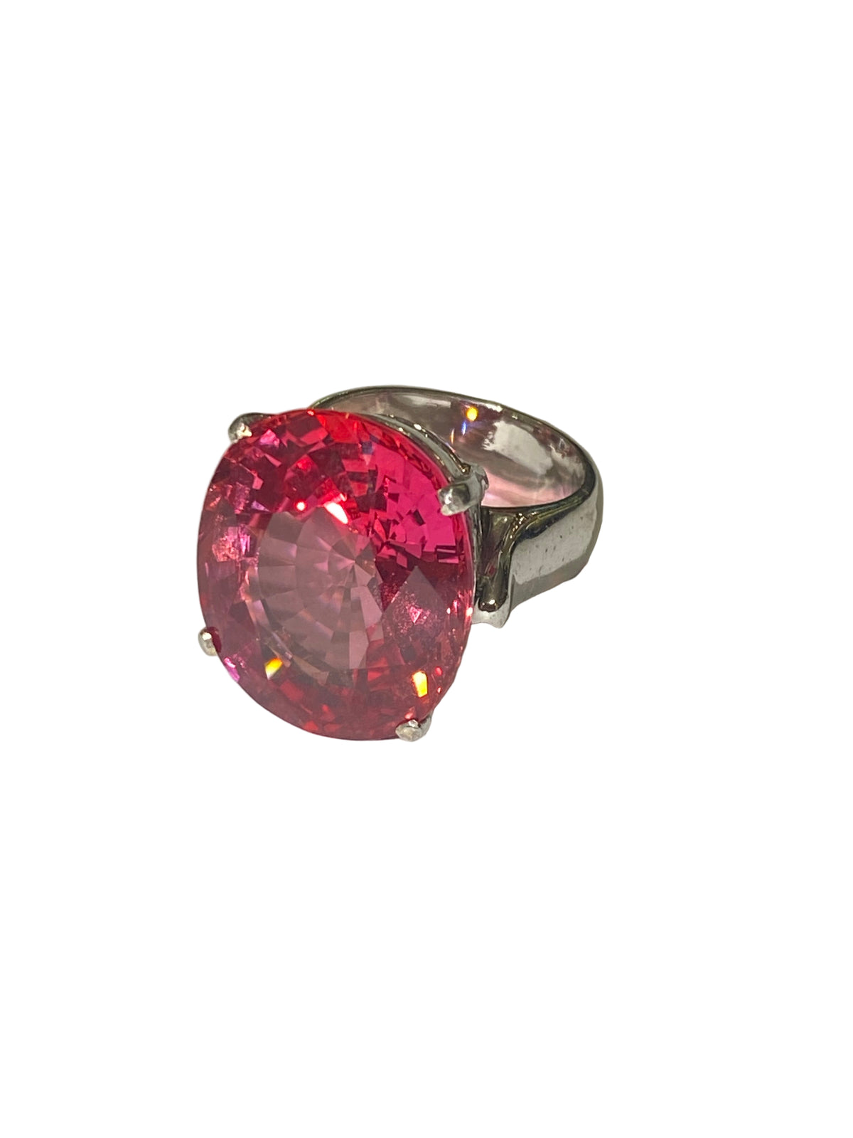 Red CZ Ring in Sterling Silver