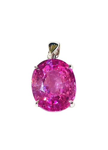 Pink Topaz Pendant Sterling Silver