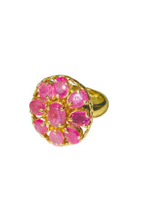 Ruby Ring in Sterling Silver Yellow Gold Plate