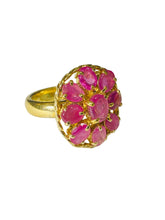 Ruby Ring in Sterling Silver Yellow Gold Plate