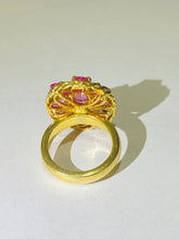 Ruby Ring in Sterling Silver Yellow Gold Plate