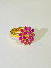 Ruby Ring in Sterling Silver Yellow Gold Plate