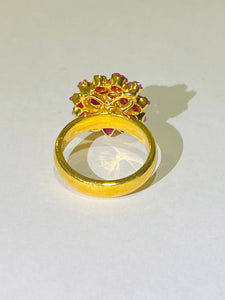 Ruby Ring in Sterling Silver Yellow Gold Plate