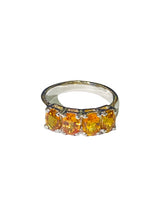 Orange Sapphire Ring in Sterling Silver
