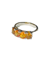 Orange Sapphire Ring in Sterling Silver