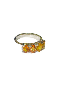 Orange Sapphire Ring in Sterling Silver