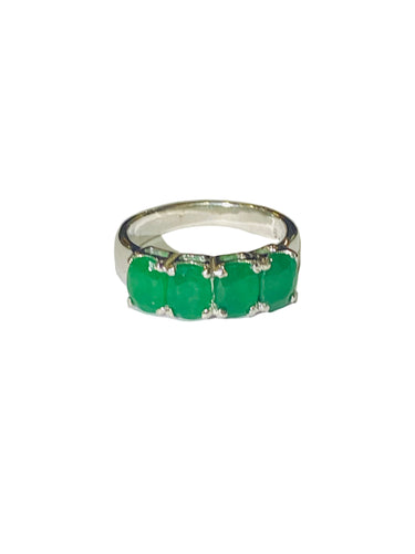 Green Onyx Ring in Sterling Silver