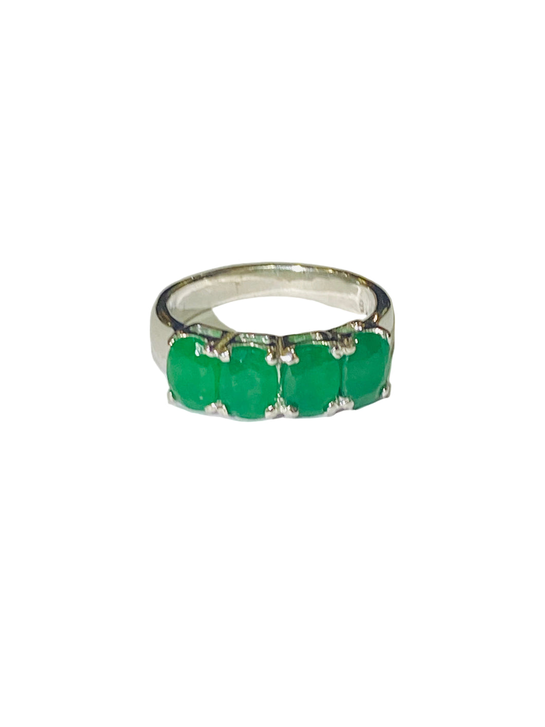 Green Onyx Ring in Sterling Silver