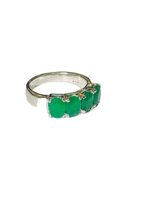 Green Onyx Ring in Sterling Silver