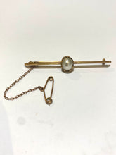 15ct Rise Gold Natural Unpolished Pearl pin Maker E.S. AUSTRALIA