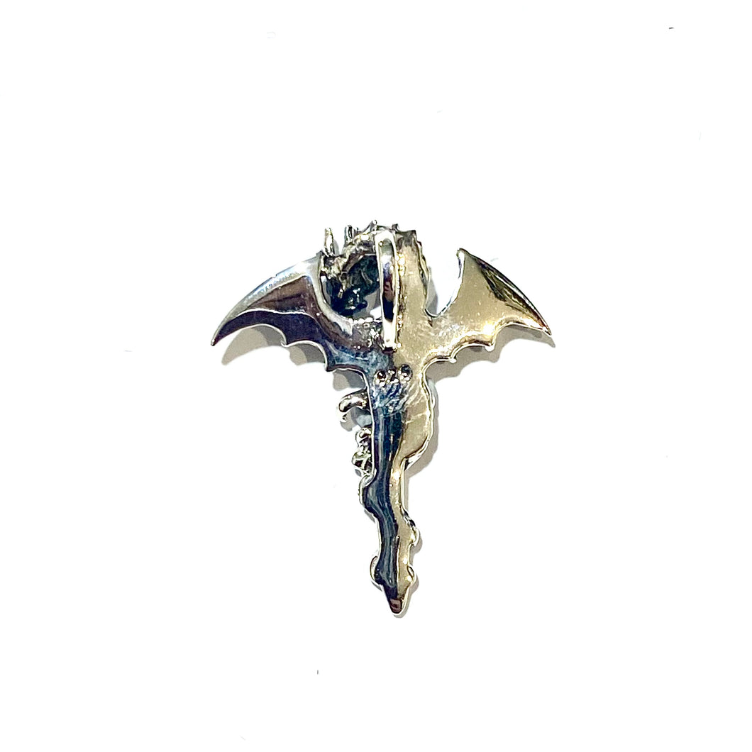 Sterling Silver Dragon and Sword Pendant