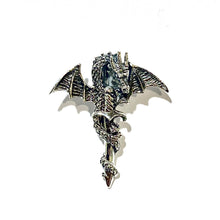 Sterling Silver Dragon and Sword Pendant