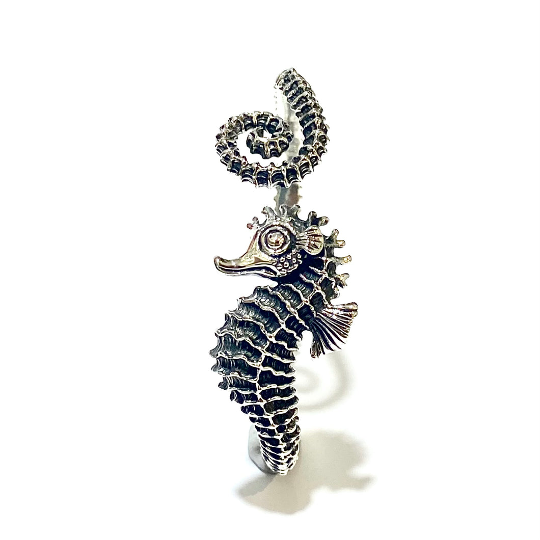 Sterling Silver Seahorse Cuff Bracelet