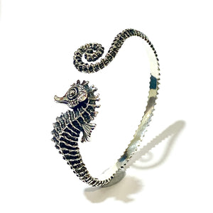 Sterling Silver Seahorse Cuff Bracelet