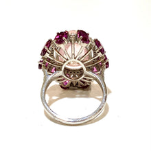 Sterling Silver Pink Tourmaline, Garnet and Diamond Ring