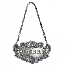 Vintage Sterling Silver Sherry Bottle Label