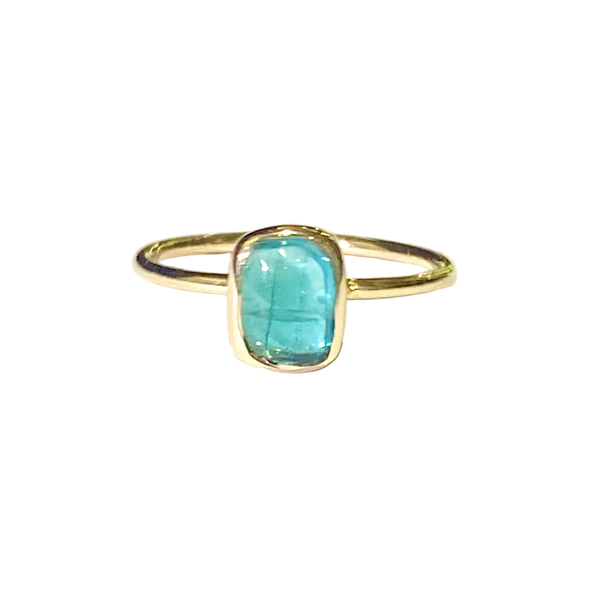 9ct Yellow Gold Blue Tourmaline Ring
